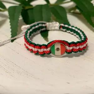 Mexican Flag Bracelet - Daily Unisex Casual Bracelet with Mexican Flag Charm