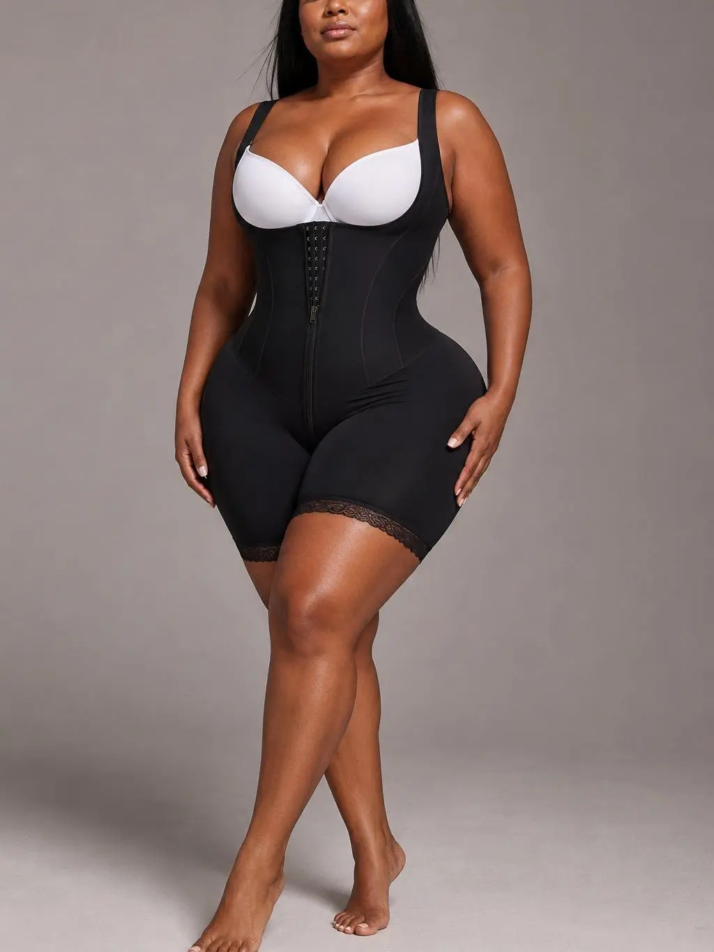 Sculpt Touch Snatch Women's Full Body Shapewear Bodysuit, Firm Control Tummy Tuck Body Shaper with 13 Steel Bones, Zipper Closure & Butt Lifting Design Fit Smooth