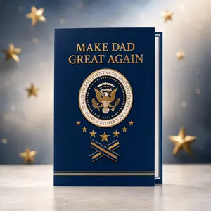 [Arrives by Father’s Day]Talking Father’s Day Card with Sound for Dad, Funny Presidential Voice Greeting Card, 35 Second Audio Best Dad Card, Gift for Dad Husband Grandpa from Son Daughter Wife