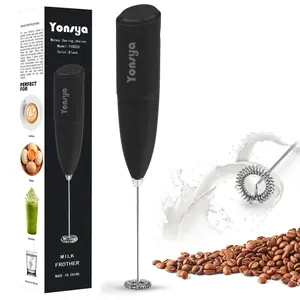 Yonsya Hand Mixer Milk Frother for Coffee Electric Whisk Drink Mixer Mini Foamer for Lattes Cappuccino Frappe Matcha Hot Chocolate Cordless Kitchen Appliance Battery Operated