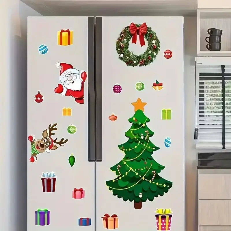 Merry Christmas Magnets - Featuring Santa Claus, Snowmen, and Reindeer Designs Perfect for Refrigerators, Garage Doors, and Car Decorations Christmas Holiday Decorations, Party Decorations
