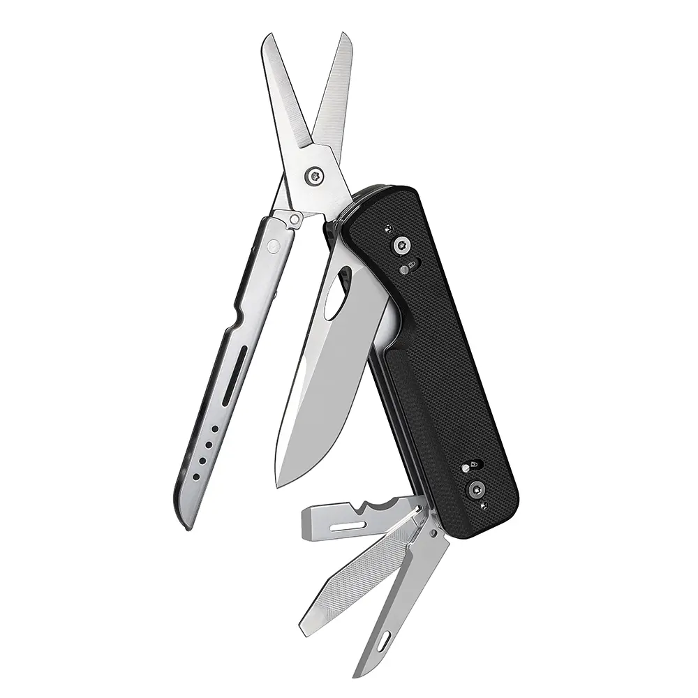 ROXON S505G Flex Shears Modular Multi-Tool with Fixed Large Scissors - Interchangeable BA01-BA17 Blades & FT01-FT12 Implements (Black)