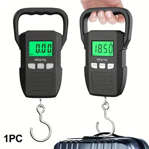 Heavy-Duty Digital Hanging Scale 132lb/60kg with Backlit LCD Display Large Hook & Tare Function Portable Luggage