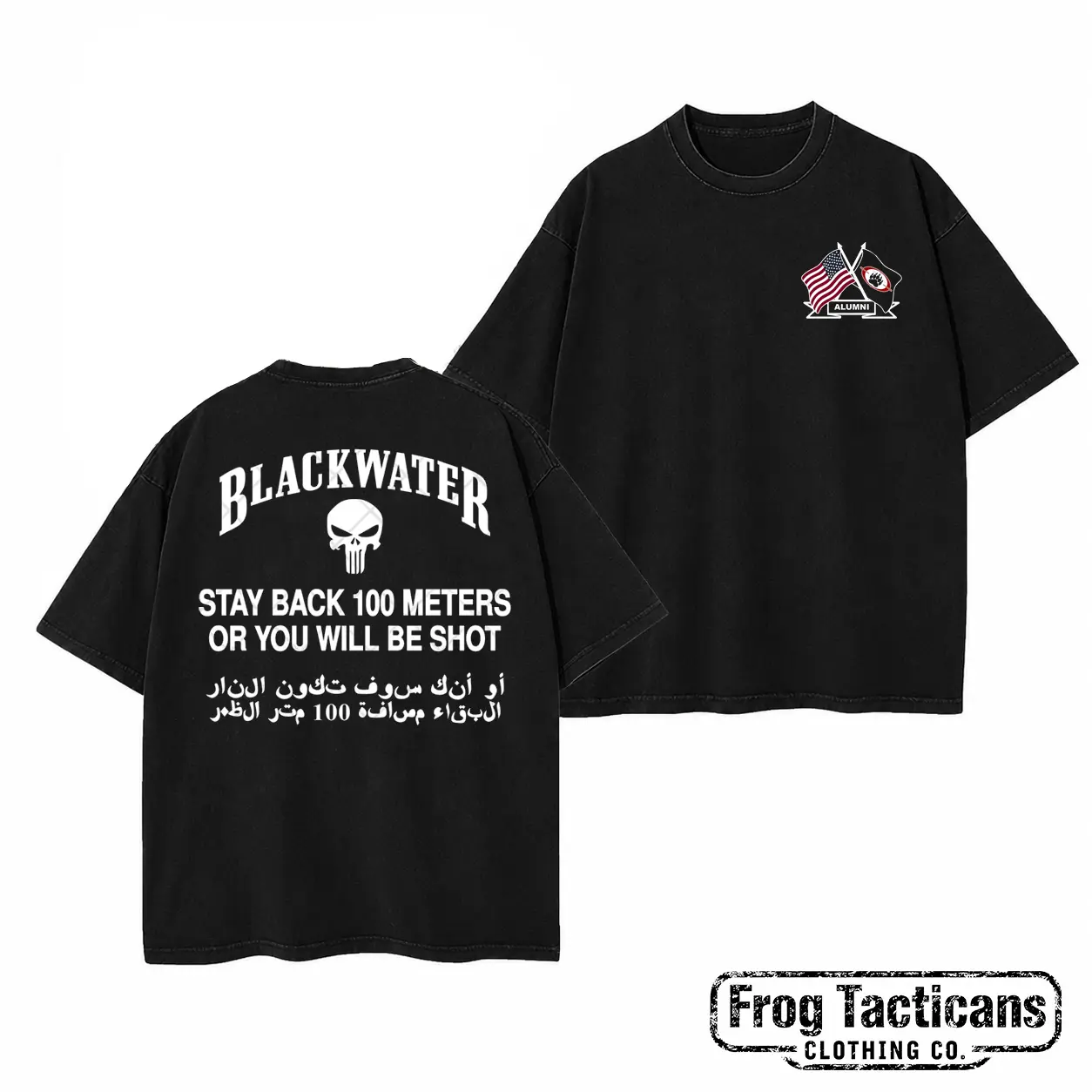 BLACKWATER Alumni Academi Logo Private Company Army Military Graphic Tee Retro Tactical PMC Apparel Gifts