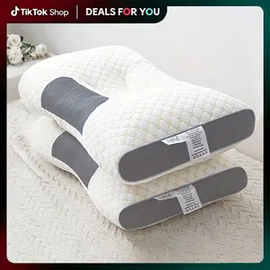 【Weekly Deals】UFIST 2-Pack Ergonomic Neck Low Pillows -Breathable Fabric for Cervical Support, Promotes DeepSleep & Pressure Relief, Ideal for Back and Side Sleeping Positions