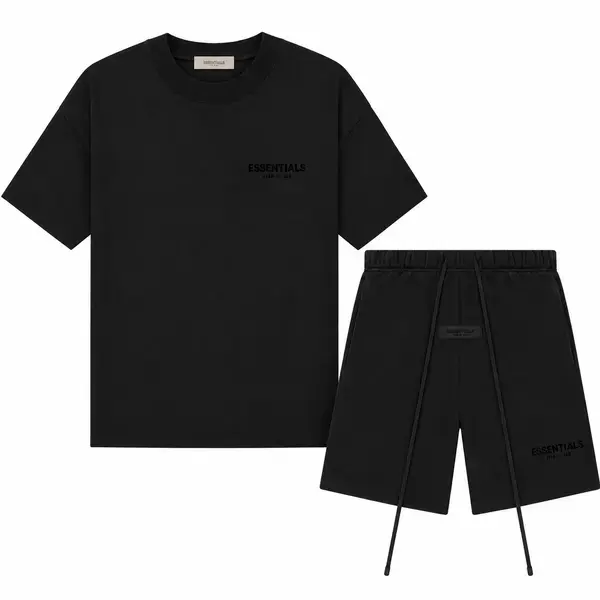 2-Piece Fear Of God Essentials Classic Casual Elastic Tee + Shorts Set, SS22 Light Oatmeal Unisex