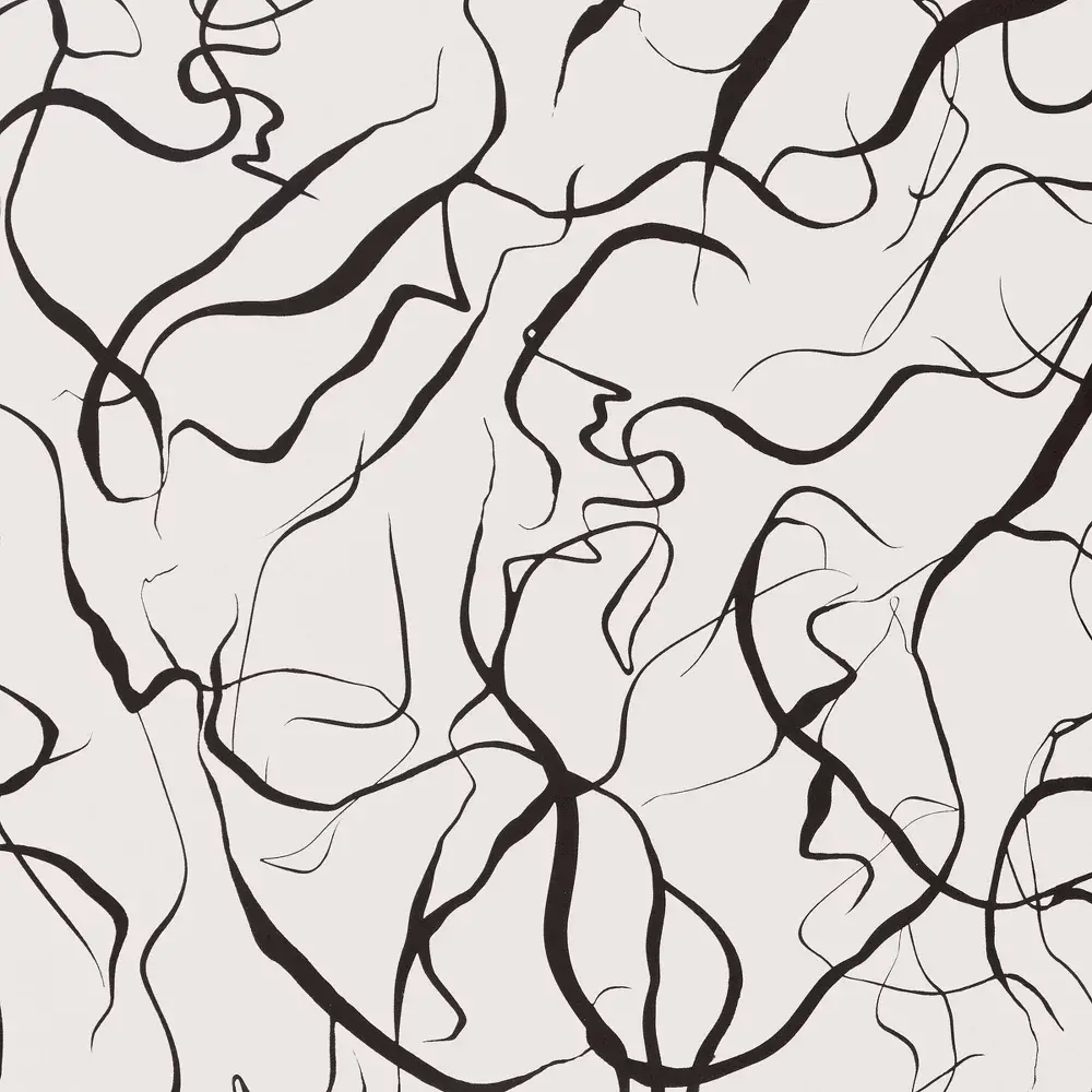 Gestural Lines Dark Brown Wallpaper - Threshold