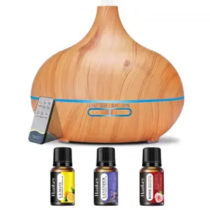 Aromatherapy Diffuser Remote Control Essential Oil Humidifier Diffuser Room Office USB Plug-In Aroma Diffuser Large Capacity Includes 3 Bottles Relaxing Home Decor Gift Fragrance Machine Aroma Diffuser Humidifiers