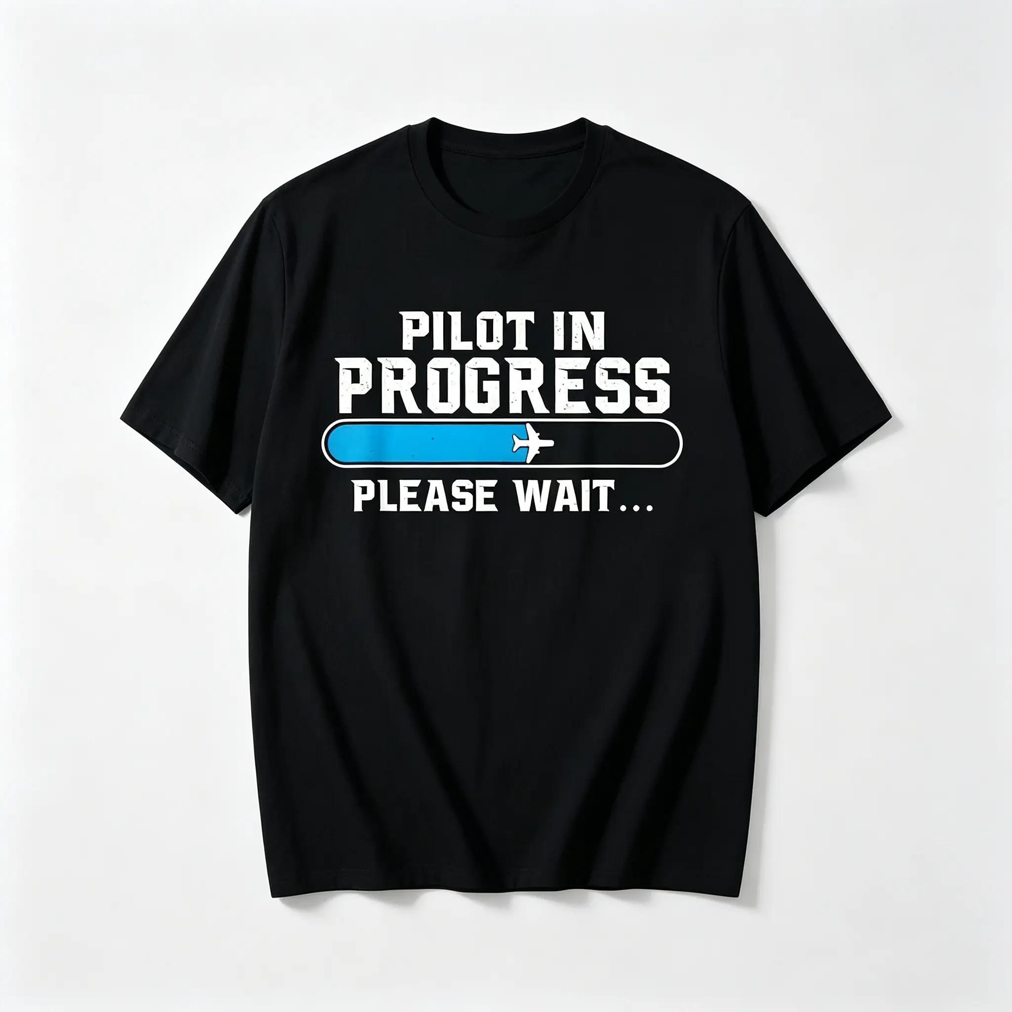 A Must-have for Aviation Enthusiasts! Pilot In Progress Creative Print T-shirt, Pilot Training Top