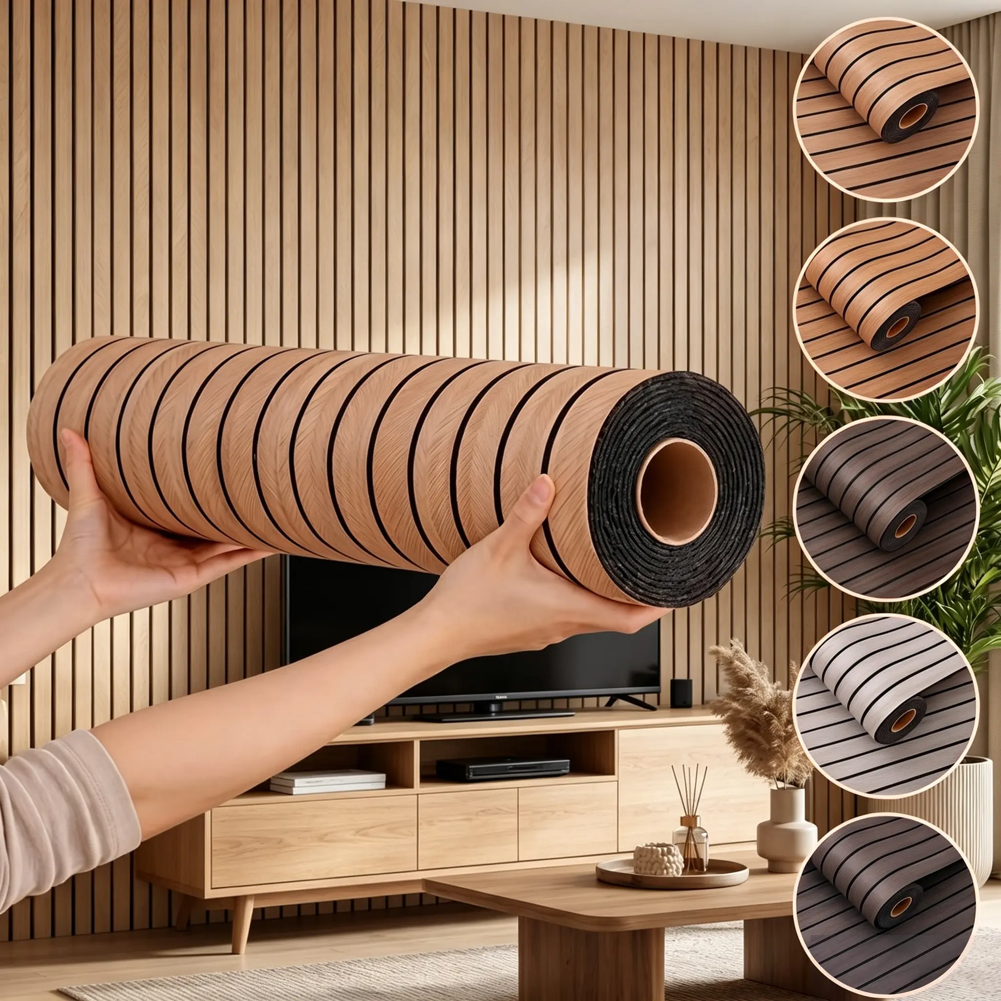 Extra Thick 3D Vintage Wood Grain Self-Adhesive Wallpaper - Removable, Washable, Waterproof, Moisture-Proof, 1 Roll, Perfect for DIY Projects,forKitchen, Living Room, Bathroom, Corridor, Home andDormitory,Vinyl-15.7*118.1 inch Exquisite Wallpaper