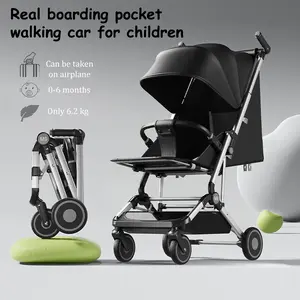 Multifunctional Baby Stroller, Foldable Pocket Stroller, Folded in 3 Seconds,Can be Taken on The Airplane, Lightweight Stroller for Kids, Suitable for Travel