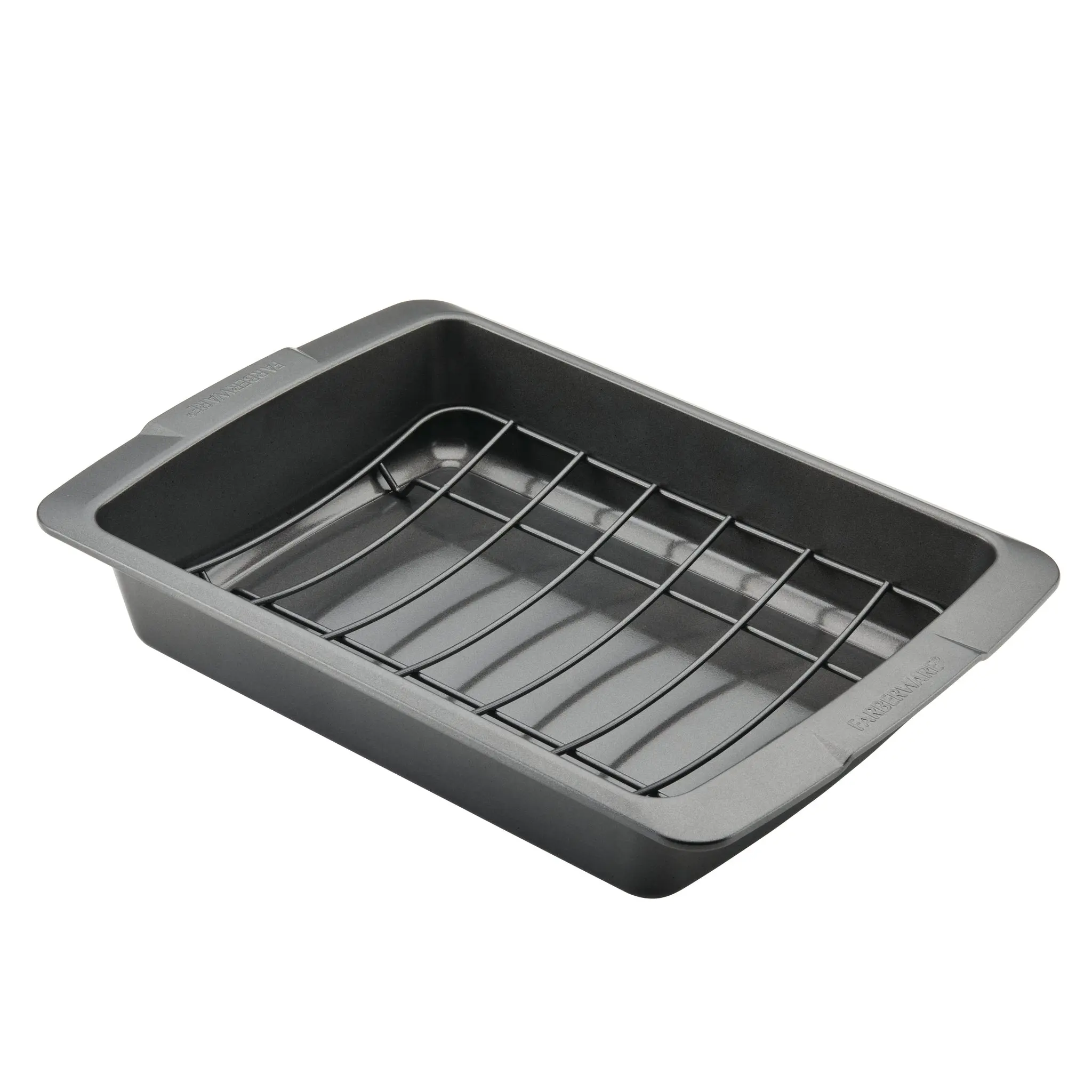 Nonstick Heavy Gauge Steel Roaster Pan with U-Shaped Rack - Durable Bakeware, Even Heat Distribution, Easy Cleanup, Oven Safe to 450°F, Juice Drainage, Ideal for Oven Baking & Family Feasts