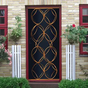 2pcs Modern Light Luxury Metal Texture Geometric Line Decorative Door Wall Sticker Self Adhesive Removable Living Room Entrance Corridor Background Wall Decoration Gold Abstract Art Pattern Home Renovati