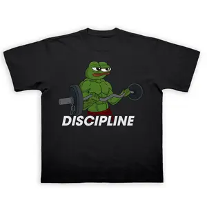 Pepe Frog Discipline Graphic T-Shirt - Viral Meme Style, Top Quality 100% Soft Cotton, Sharp Vibrant Prints, Trendy & Versatile Design