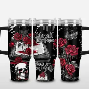 Romantasy Books Tumbler 40oz Dark Romance 40oz Tumbler, Gothic Fantasy Book Tumbler 40oz