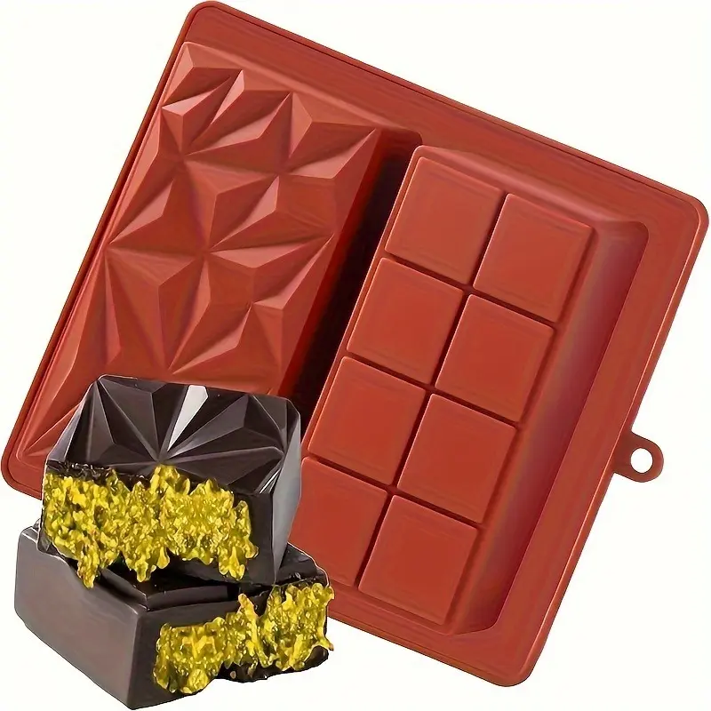 Silicone Chocolate Bar Mold, Large Candy Bar Mold for Filling, Kitchen Baking Tool, Reusable Chocolate Mold, Silicone Molds, Perfect for Christmas, Halloween, Thanksgiving Gifts