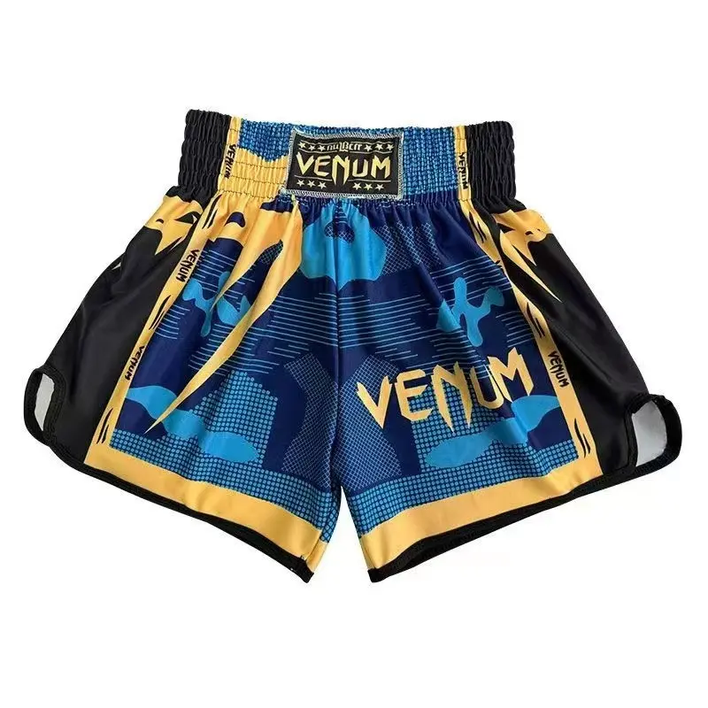 Pro Breathable Fabric Boxing Shorts - Elastic Waist, Agility Support for UFC Training, MMA Martial Arts Sports, Split-Leg, Secure Fit, Reinforced Stitching, Split Legs, Multi-Size, Active, Fighters