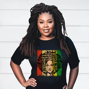 Map of Africa with Woman's Face Tee, Afrocentric Shirt, African Symbol Graphic Tshirt, Empowering Gift. Casual Comfort