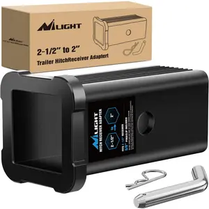 Nilight Aluminum Trailer Hitch Receiver Extender Reducer Sleeve Converter - 2.5-in to 2-in Towing Equipment, Concave Convex Design, Easy Insertion, Universal Fit, RV Truck Accessory for Tractor Bucket, Bike Rack