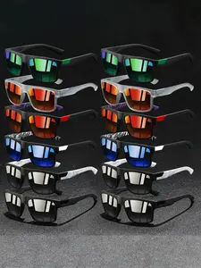 12 Pairs Unisex Sport Sunglasses, Fashionable Retro Square Outdoor Fishing Cycling Hiking Climbing Skiing Running Driving Glasses