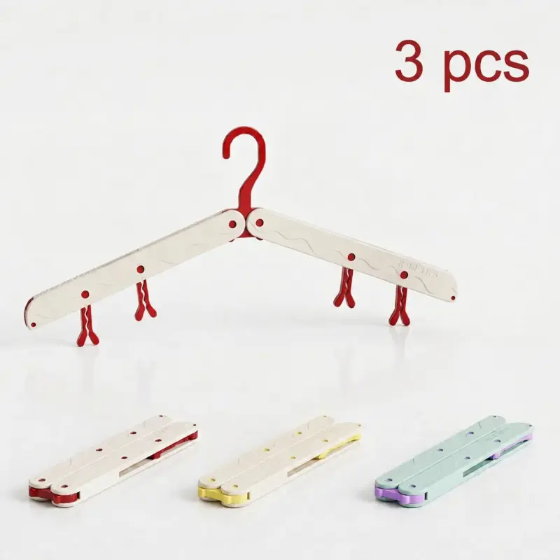 3PCS Foldable Hanging Travel Clothes Drying Rack Hanger, Portable Laundry Organizer for Travel & Home Use