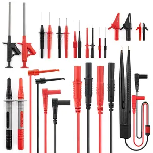 23 count Multimeter Test Leads Kit with Replaceable Precision Probes Set and  Clips, Test Probes, Test Hook, Flexible Wires Professional Kit General Use for Digital Electrical Testing