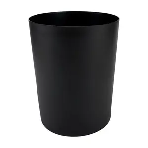 5 Gallon Matte Black Open-Top Trash Can for Office & Home, Durable Plastic, Dirt & Crack Resistant, Easy Clean, 15x12 Inches