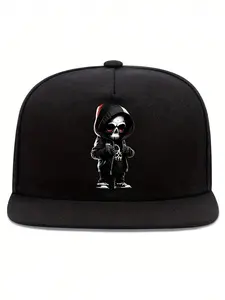 Unisex Skull Print Streetwear Baseball Cap, Adjustable Hip-Hop Hat, Graphic Design, All Seasons, Perfect Gift for Friends