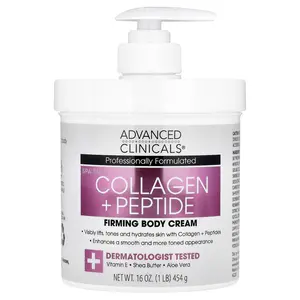 Advanced Clinicals Collagen + Peptide Firming Body Cream , 16 oz (454 g)