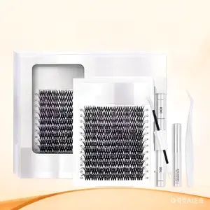 Downy Complete Lash Cluster Kit - Everything Included (Lashes, Bond, Tweezers) - Ultra-Thin Band Wispy Lashes