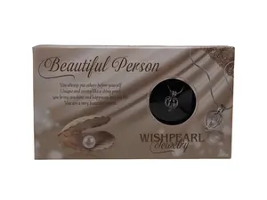 Wishpearl “Beautiful Person” Necklace with Real Freshwater Pearl – Pendant with Message Card and Box