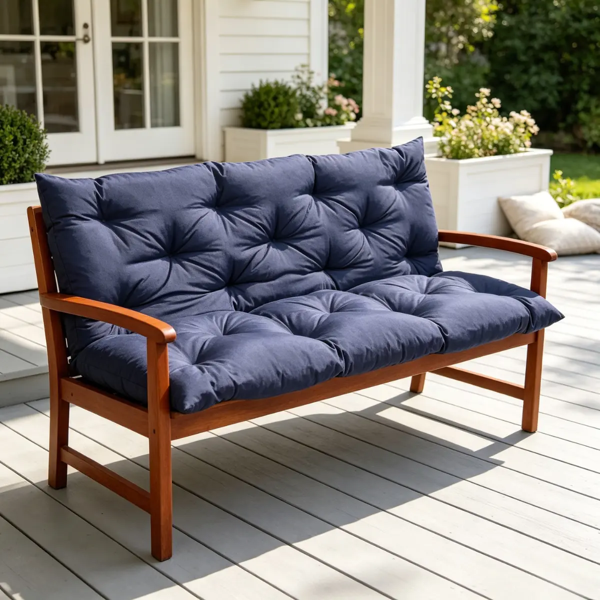 Porch Swing Cushions with Backrests, Outdoor Furniture Bench Cushions, Thickened 2-3 Seater Replacement Cushions with Ties, Suitable for Patios sofa , Outdoors, Backyards & Gardens