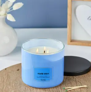 Starlit Skies 3-Wick Textured Wrapped Scented Candle 14 oz - Freshener for Decor