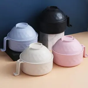 Ramen Cooker Ramen Bowl Set with Chopsticks Microwave Noodle Bowl College Dorm Room Essentials for Girls for Boys Apartment Essentials-Blue