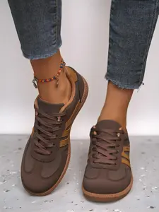 Women's Snake Leather Sneakers, Classic Casual Design, Comfortable Walking Shoes for Daily Wear & Outdoor Activities, Trendy Walking Sneaker