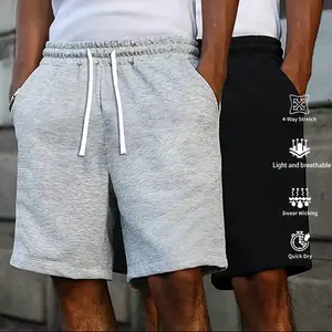 Men’s solid-color drawstring loose straight-leg shorts,Versatile Basic knit athletic pants,Minimalist casual Street sports shorts,plain beach shorts,suitable for Daily wear,outdoor,day outings,seaside vacations,and lightweight and breathable shorts