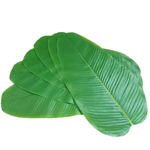 6pcs Realistic Banana Leaf Plant Placemat, Table Mat, Aesthetic Forest Wedding Party Decoration Props, Food Display Decor Photography Background