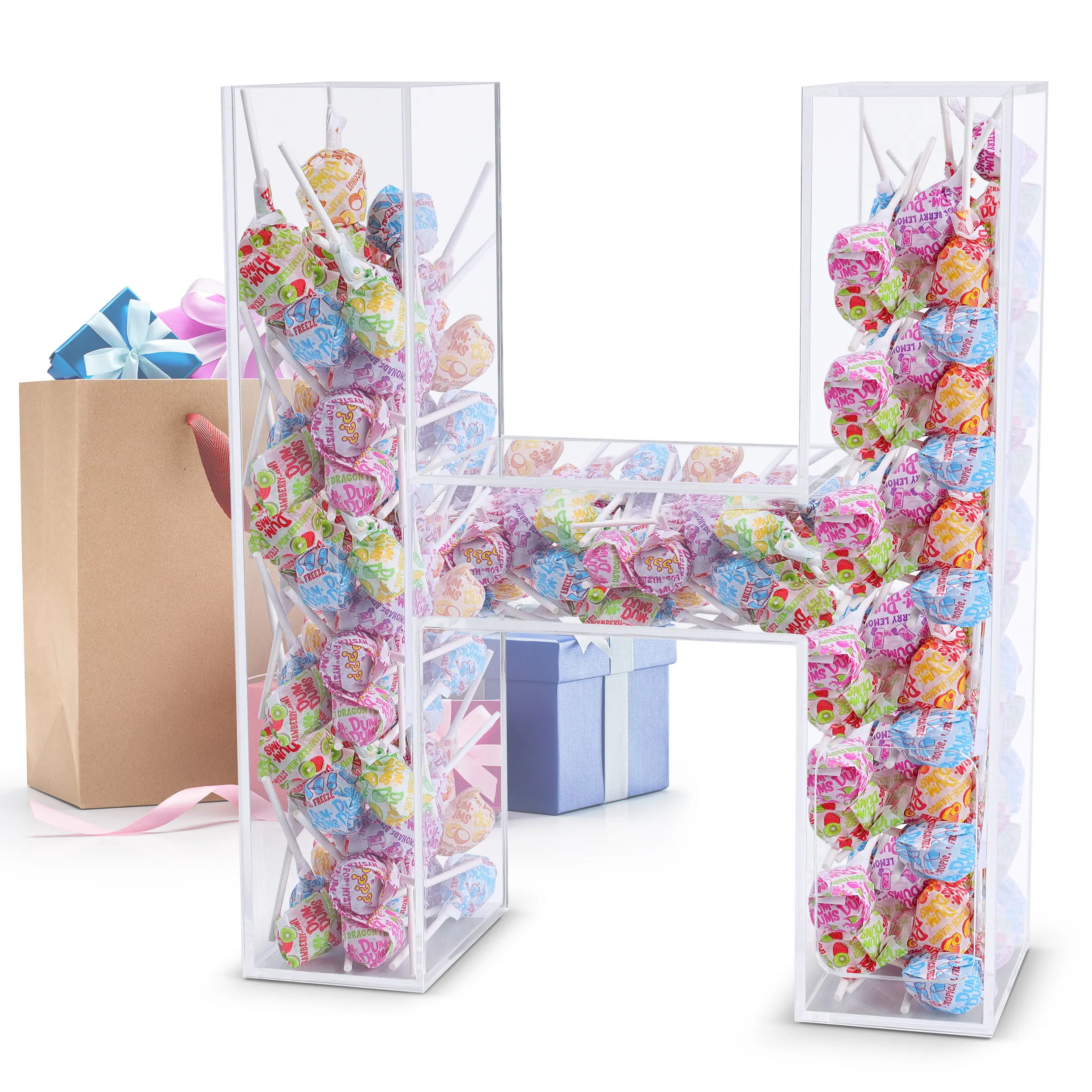 7Penn Acrylic Fillable Letter H Candy Box, Clear, Acrylic Display