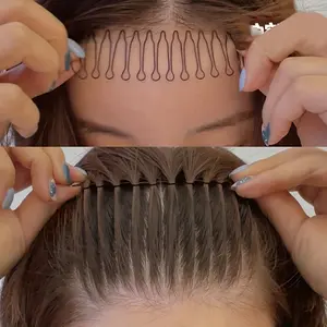 6pcs Wavy Bangs Clips, a Simple And Elegant Alloy Hollow Oval Hairstyle Tool, Suitable for Fixing Scattered Hair - Monochrome, Suitable for Use by 14 Years Old And Above