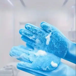 Pet Dog Bathing Gloves, Silicone Pet Brush Massage Brush, Dog Bathing Supplies, Grooming Supplies, Comfortable & Durable Design, Perfect for Daily Use