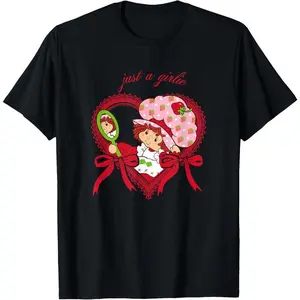 [100% Cotton] Strawberry Shortcake Just A Girlie Hearts & Bows T-Shirt Golf Gift T-Shirt For Men And Women