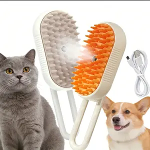 Pet Steam Brush for Pet Hair 3 in 1 – Steamy Cat Brush Grooming Comb for Dog, Steam Brush for Cats Remove Flying Fur, Steam Advanced Pet Hair Removal Comb, Pet Pal Brush Cleaning Tool, Adjustable Pet Hair Remover with Steamy Mist Pet Grooming spray