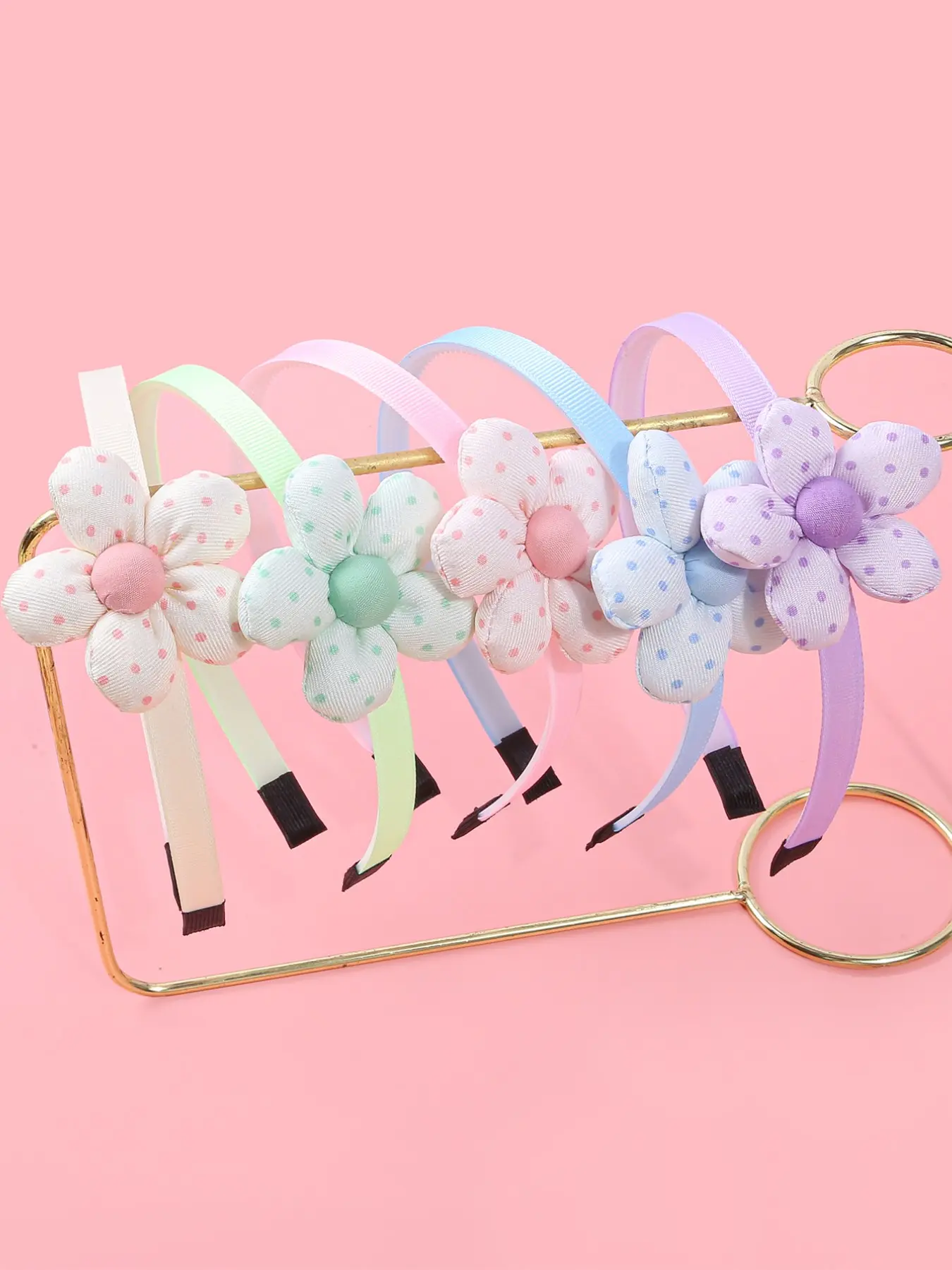 5 polka dot flower headbands, girl and teenager outfit headbands, suitable for gatherings and daily play, fresh and sweet hair accessories, perfect and beautiful dressing choices, Headbands On Forehead