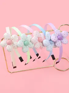 5 polka dot flower headbands, girl and teenager outfit headbands, suitable for gatherings and daily play, fresh and sweet hair accessories, perfect and beautiful dressing choices, Headbands On Forehead
