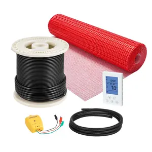 【fathersdaygift】VEVOR 60 sqft Floor Heating Mat System,120V Electric Radiant Heated Floor Systemwith Decoupling Membrane & Smart Control Thermostat & AlarmEasy Installation for TileStoneVinyl