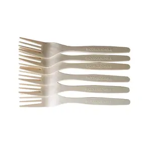 HARSHU Eco-Friendly Cornstarch 6.5” Disposable Fork Set (100 per pack)