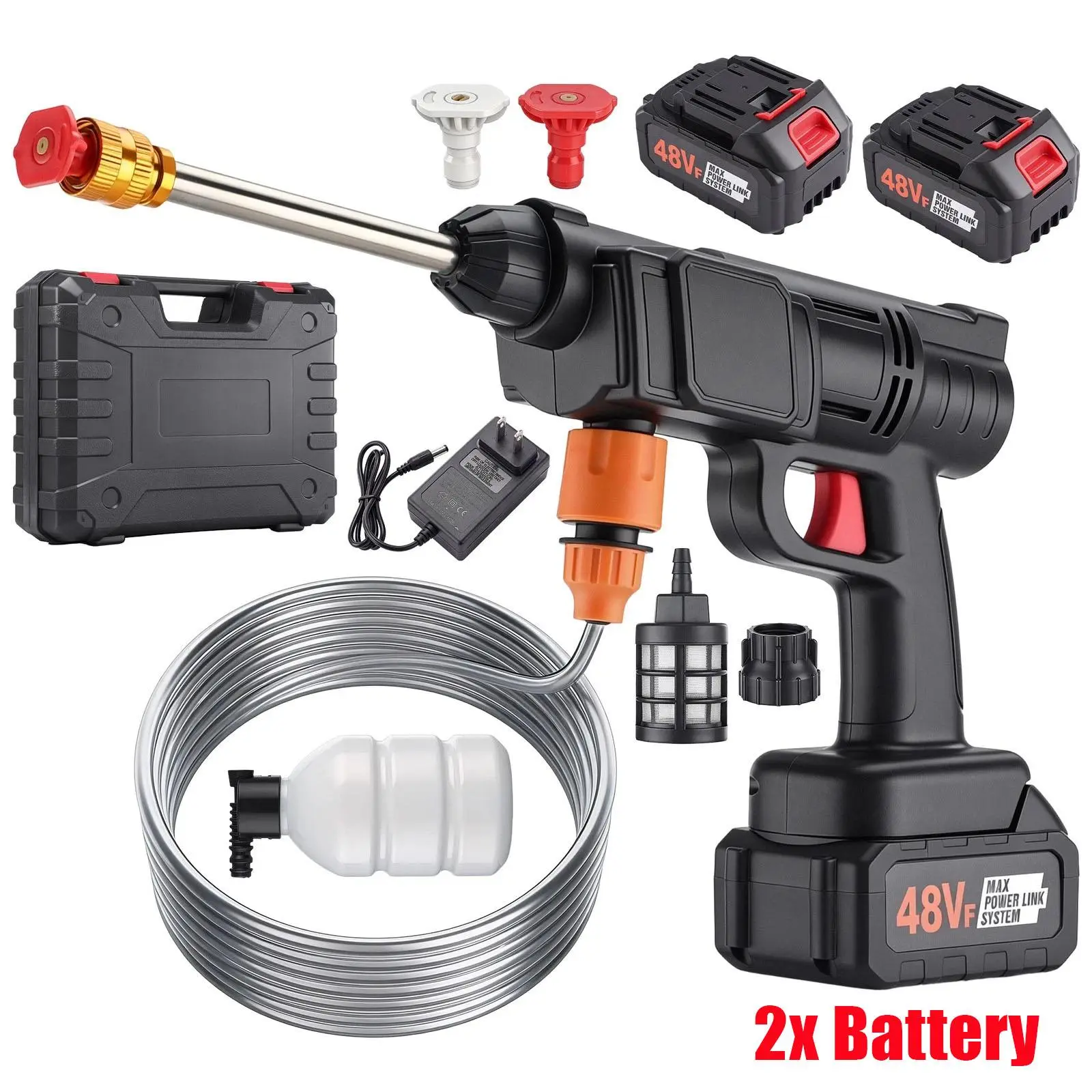 Cordless Electric High Pressure Washer Gun, Rechargeable Portable Cleaning Tool, Versatile for Cars, Bikes, Gardens & Patios, Easy to Use & Store