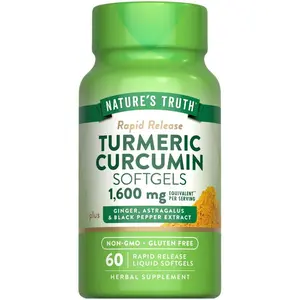 Nature's Truth Turmeric Curcumin Complex 1600 mg Complex - with Ginger and Black Pepper - 60 Softgels