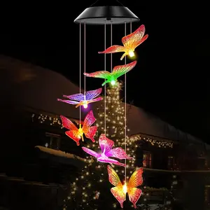 Butterfly Solar Wind Chime for Summer, Solar Lights Outdoor, Color Changing Outdoor Light, Garden Ambient Light, Mobile Wind Chime, Home Decor, Gifts For Girl