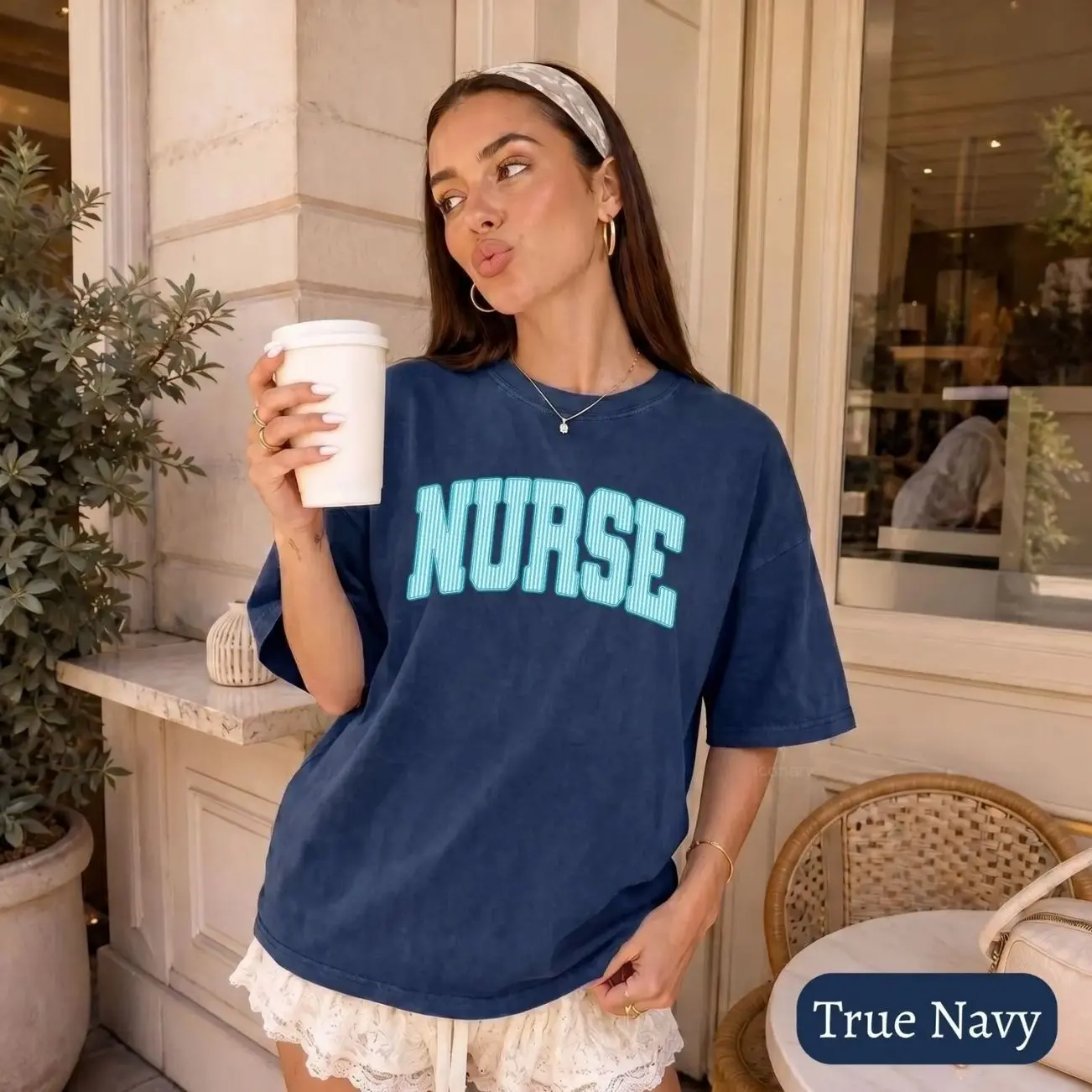Retro Nurse Tshirt, Preppy Striped Nursery Shirt, Nurse Student Gifts, Minimalist Nicu Nurse Tee, RN Clothes 8
